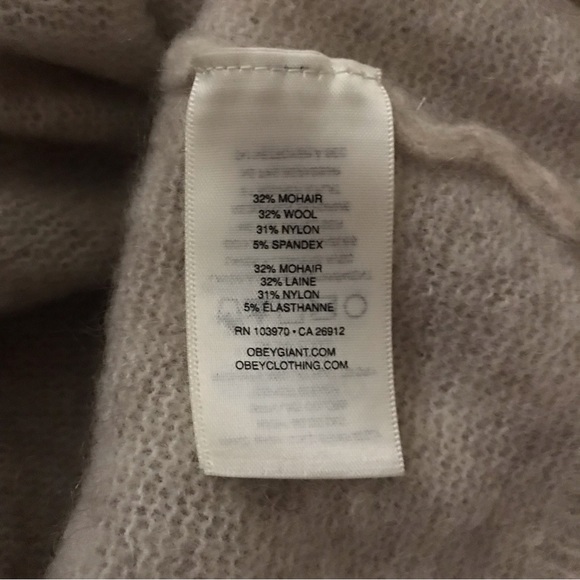 Obey Oatmeal Mohair Wool Sweater - Picture 6 of 7